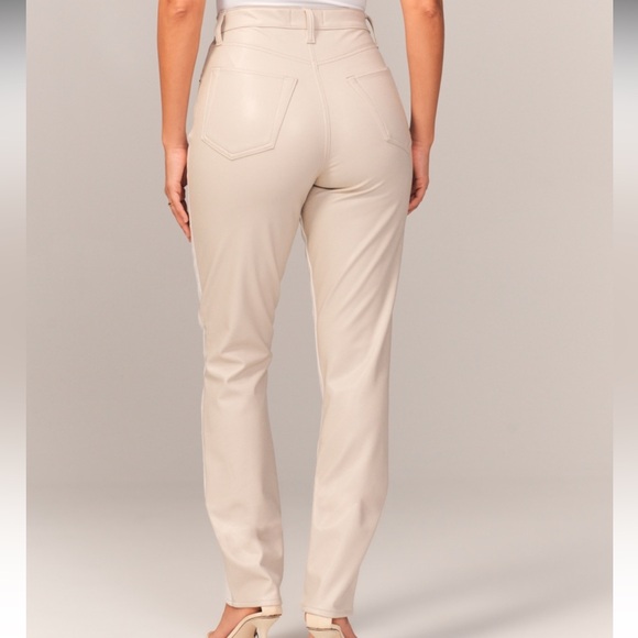 NWT!! Abercrombie Mixed Fabric 90s The Slim Straight Ultra High Rise Curve Love - Picture 5 of 14